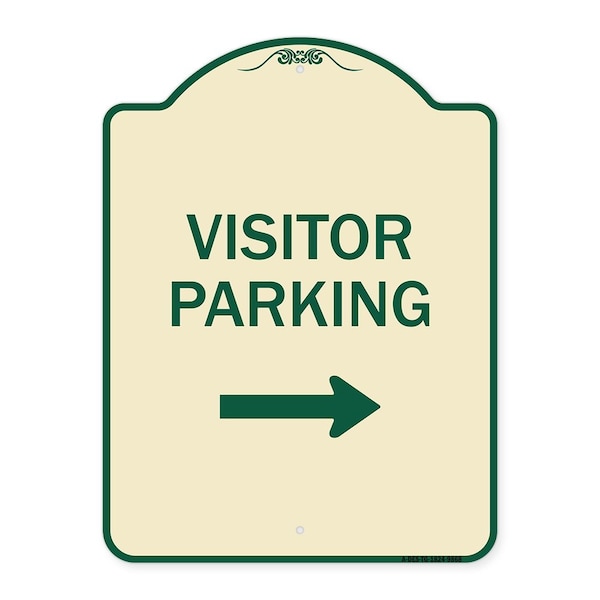 Signmission Designer Series-Visitor-parking Right, Tan & Green Heavy-Gauge Aluminum, 24" x 18", TG-1824-9868 A-DES-TG-1824-9868 - main
